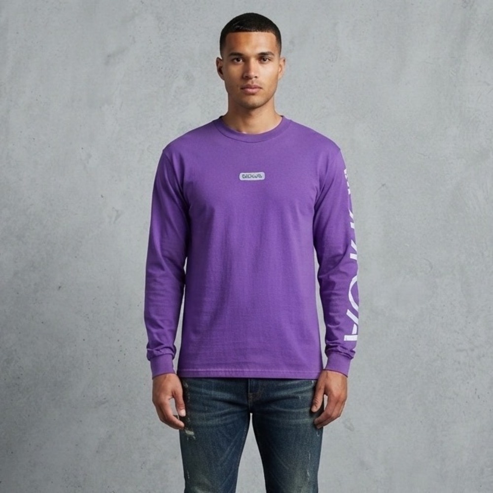 Bodega Hidden In Plain Sight Purple Long Sleeve Graphic T-Shirt Mens Small